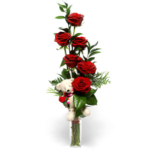  Çankırı çiçek online çiçek siparişi  7 adet kirmizi gül ve pelus oyuncak