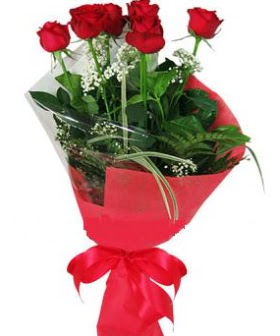 5 adet kırmızı gülden buket  Çankırı çiçek siparişi vermek 