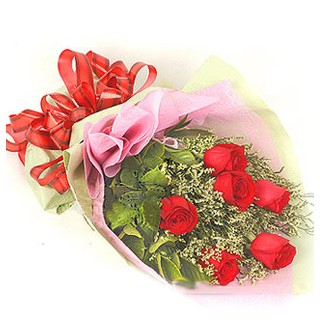  Çankırı kaliteli taze ve ucuz çiçekler  6 adet kırmızı gülden buket