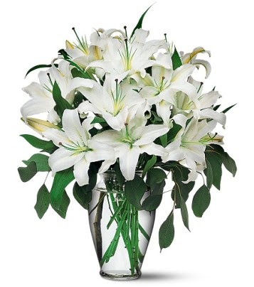  Çankırı İnternetten çiçek siparişi  4 dal kazablanka ile görsel vazo tanzimi