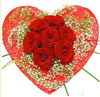 Mika kalp içerisinde 7 adet kırmızı gül  Çankırı online çiçekçi , çiçek siparişi 