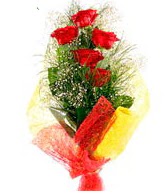 5 li kırmızı gül buketi  Çankırı İnternetten çiçek siparişi 