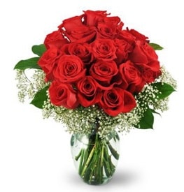 25 adet kırmızı gül cam vazoda  Çankırı kaliteli taze ve ucuz çiçekler 