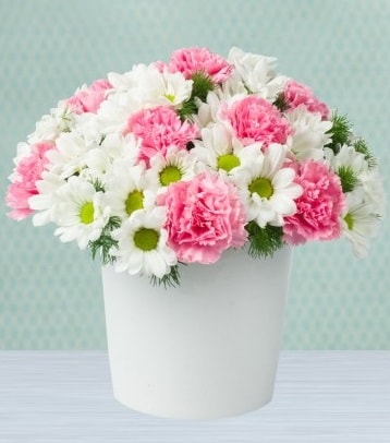 Seramik vazoda papatya ve kır çiçekleri  Çankırı çiçek yolla , çiçek gönder , çiçekçi  