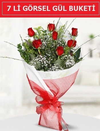 7 adet kırmızı gül buketi Aşk budur  Çankırı çiçek mağazası , çiçekçi adresleri 